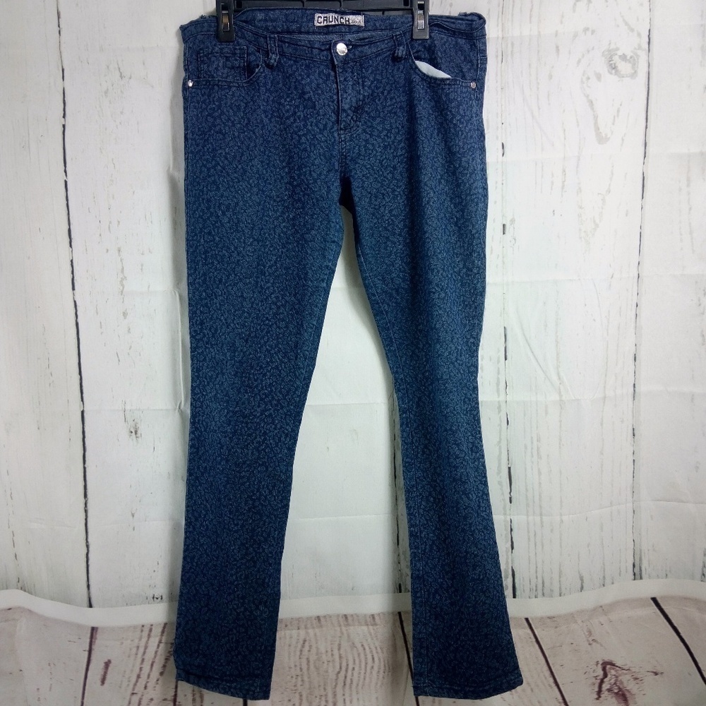 Crunch Low Waist Size 15/16 Blue Print Jeans
